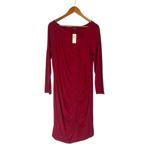 Ann Taylor Dresses & Skirts - Ann Taylor Womens Maroon New With Tags Body-con Ruched Dress Size Large